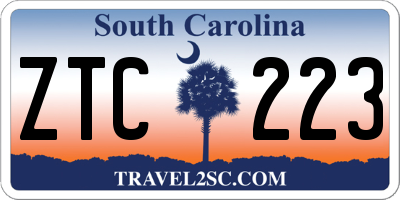 SC license plate ZTC223