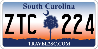SC license plate ZTC224
