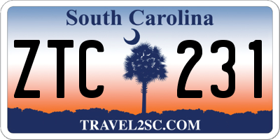 SC license plate ZTC231