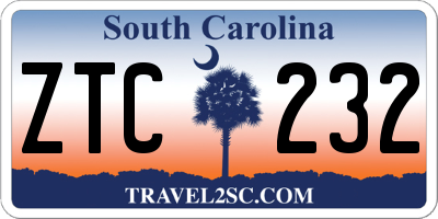 SC license plate ZTC232
