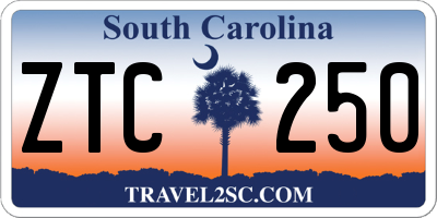 SC license plate ZTC250