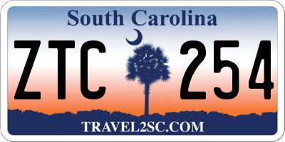 SC license plate ZTC254