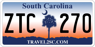 SC license plate ZTC270