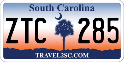 SC license plate ZTC285