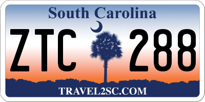 SC license plate ZTC288