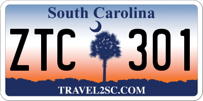 SC license plate ZTC301