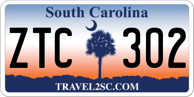 SC license plate ZTC302