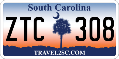 SC license plate ZTC308