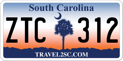 SC license plate ZTC312