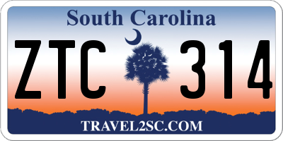 SC license plate ZTC314