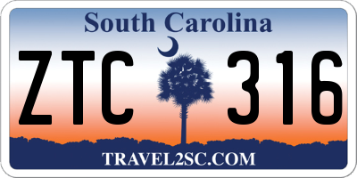 SC license plate ZTC316