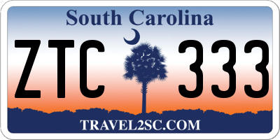 SC license plate ZTC333