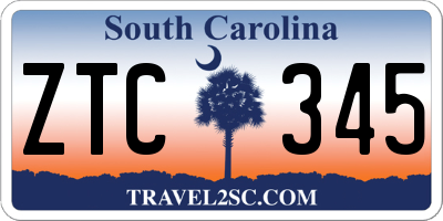 SC license plate ZTC345