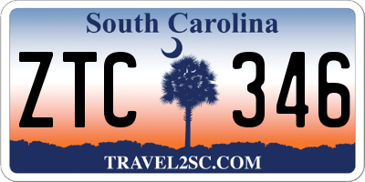 SC license plate ZTC346