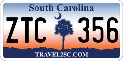 SC license plate ZTC356