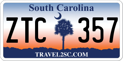 SC license plate ZTC357