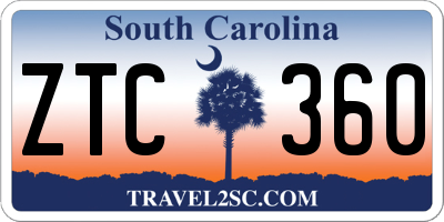 SC license plate ZTC360