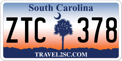 SC license plate ZTC378