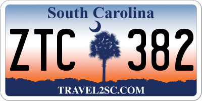 SC license plate ZTC382