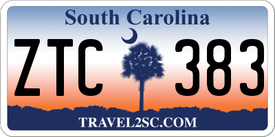SC license plate ZTC383