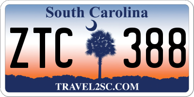 SC license plate ZTC388