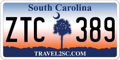 SC license plate ZTC389