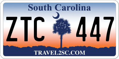 SC license plate ZTC447