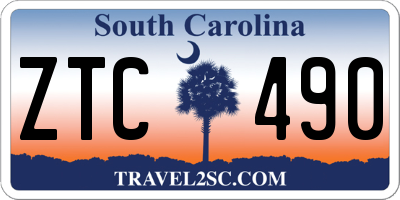 SC license plate ZTC490