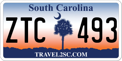 SC license plate ZTC493