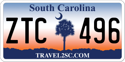 SC license plate ZTC496