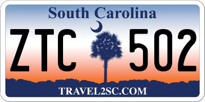 SC license plate ZTC502