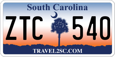 SC license plate ZTC540
