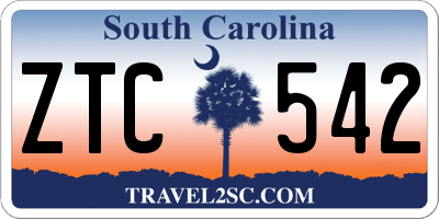 SC license plate ZTC542