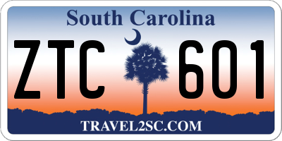 SC license plate ZTC601
