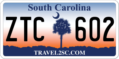 SC license plate ZTC602