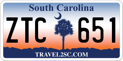 SC license plate ZTC651