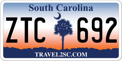 SC license plate ZTC692