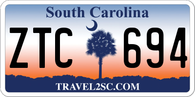 SC license plate ZTC694
