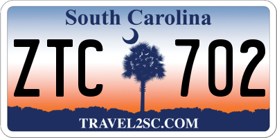 SC license plate ZTC702
