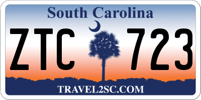SC license plate ZTC723