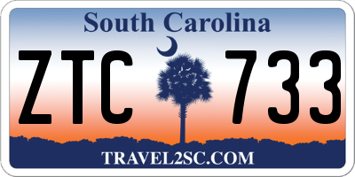 SC license plate ZTC733