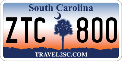 SC license plate ZTC800