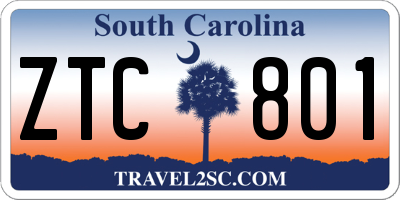 SC license plate ZTC801