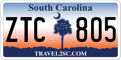 SC license plate ZTC805