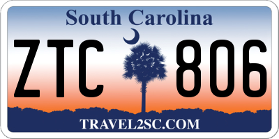 SC license plate ZTC806