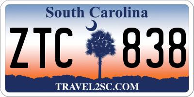 SC license plate ZTC838
