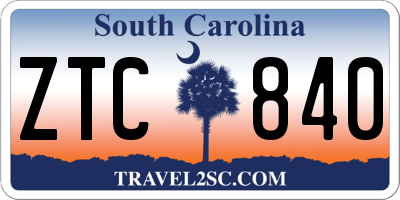 SC license plate ZTC840