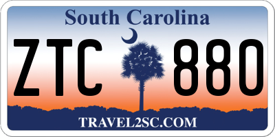 SC license plate ZTC880