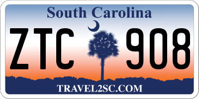 SC license plate ZTC908