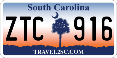 SC license plate ZTC916